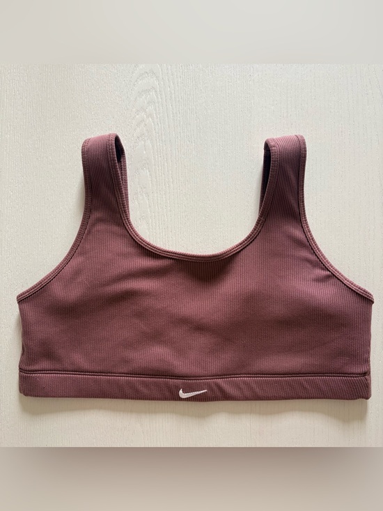 Nike Other - Nike Ribbed Sports Bra in Mauve Rose with White Swoosh